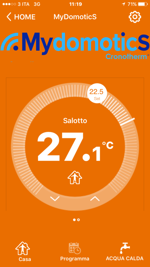 Cronotermostato Cronotherm° 2 parte APP mobile